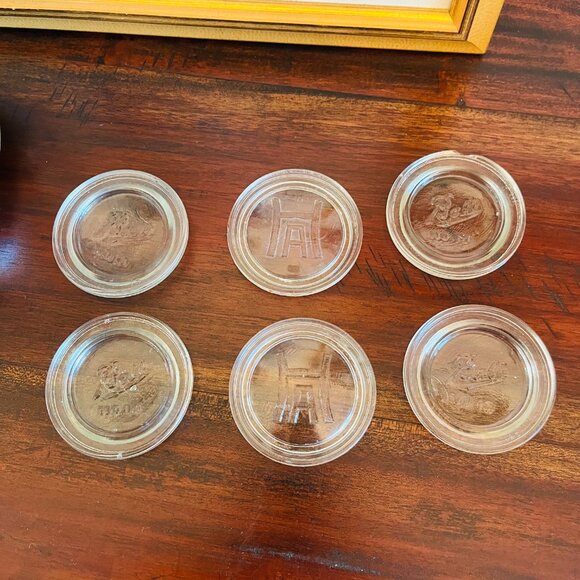 Vintage Glass Ball & Atlas Jar Lids Glass Canning Jar Lot of 6 - Picture 2 of 9